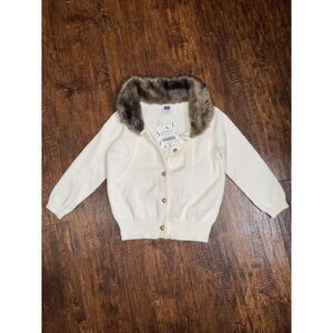 Janie and Jack‎ Cardigan Faux Fur Neck kid's size 12to 18 Months winter wedding